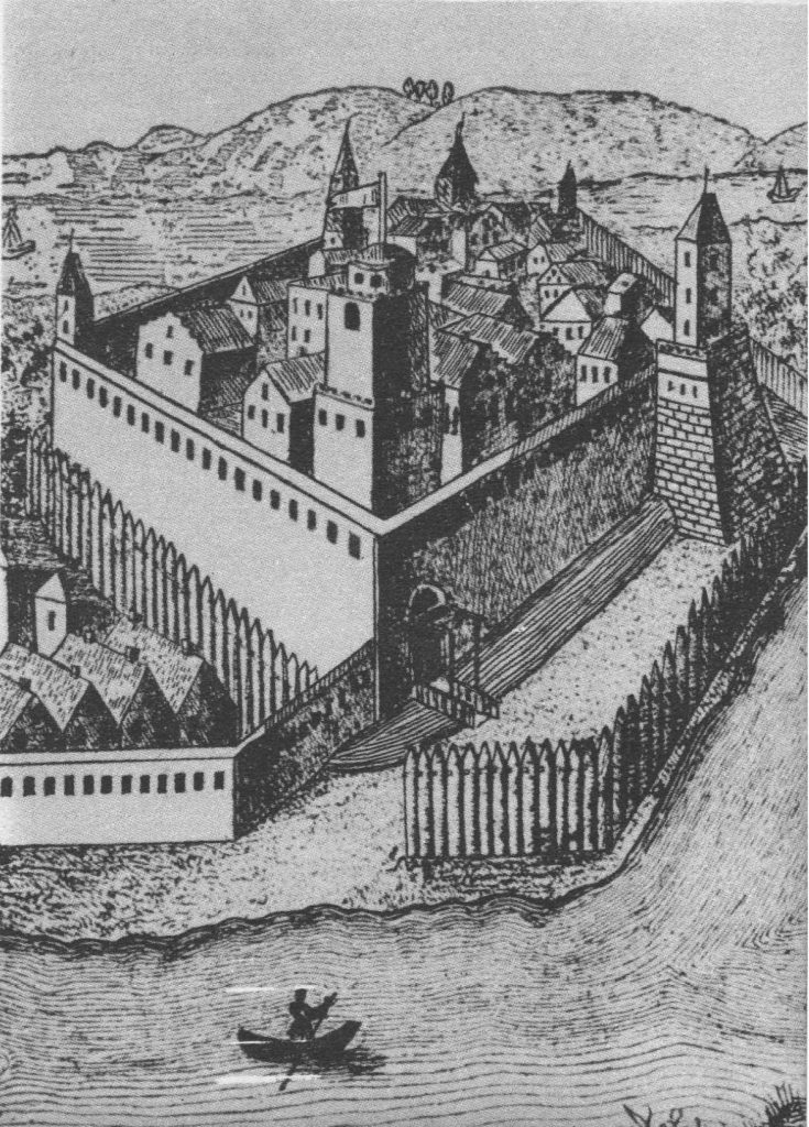 Narbuto vaizduojama 1362 m. Kauno pilis